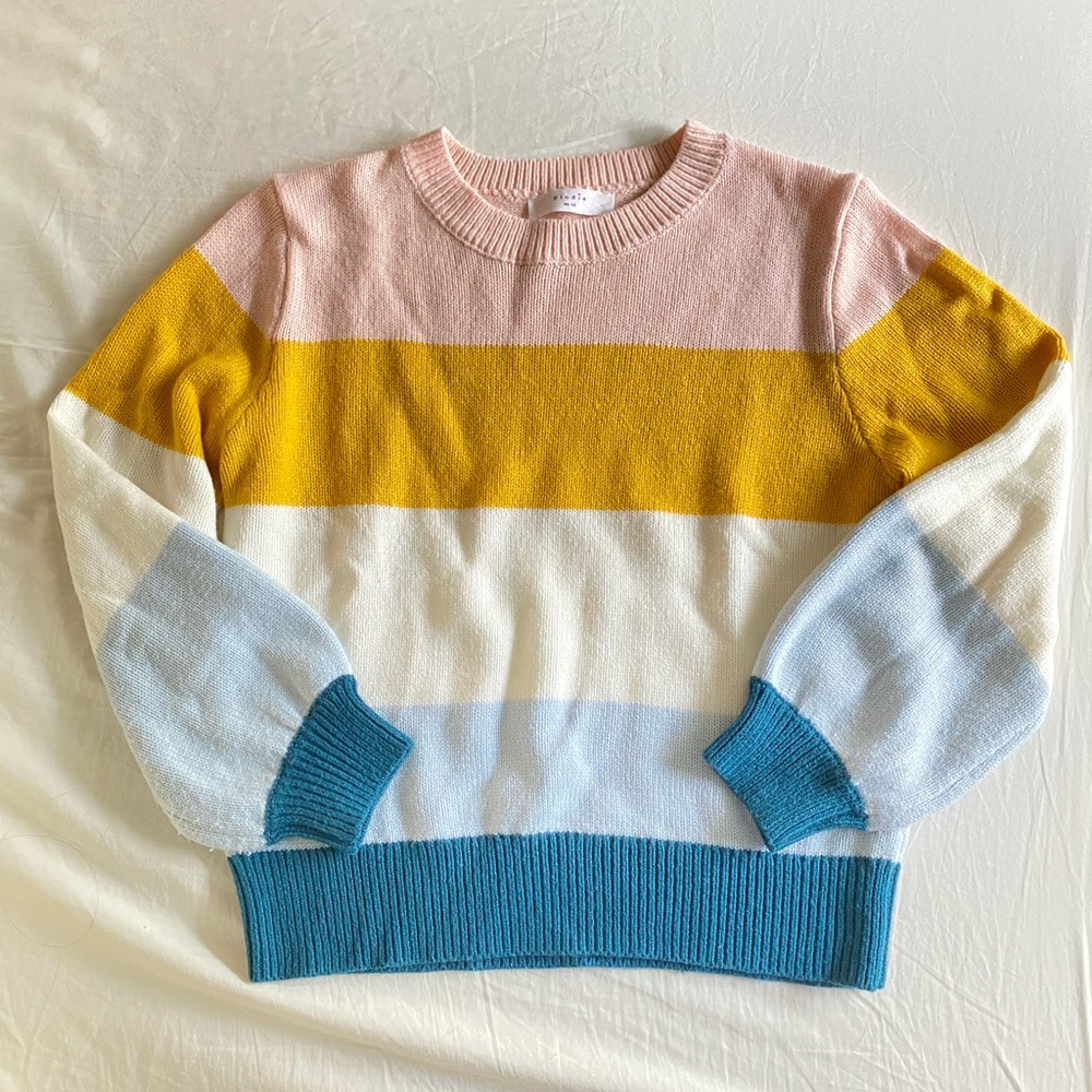 Vintage color block knit sweater